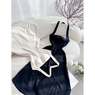 đầm maxi yếm linen mùa hè