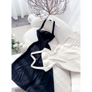 đầm maxi yếm linen mùa hè
