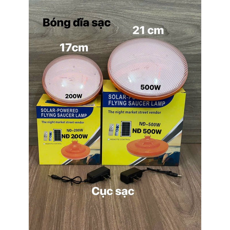 Đèn led sạc tích điện 200w - 500w dĩa bay siêu sáng