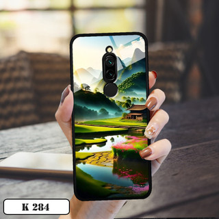 Ốp lưng kính 3D Phong Cảnh Đồng Quê cho điện thoại Xiaomi Redmi 8