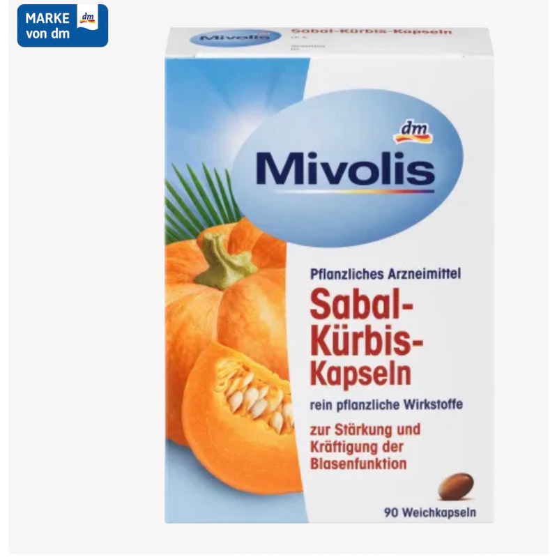 Viên nang bí ngô Sabal Kurbis Mivolis hỗ trợ tăng cường chức năng bàng quang bổ thận giảm tiểu đêm - Hộp 90 Viên