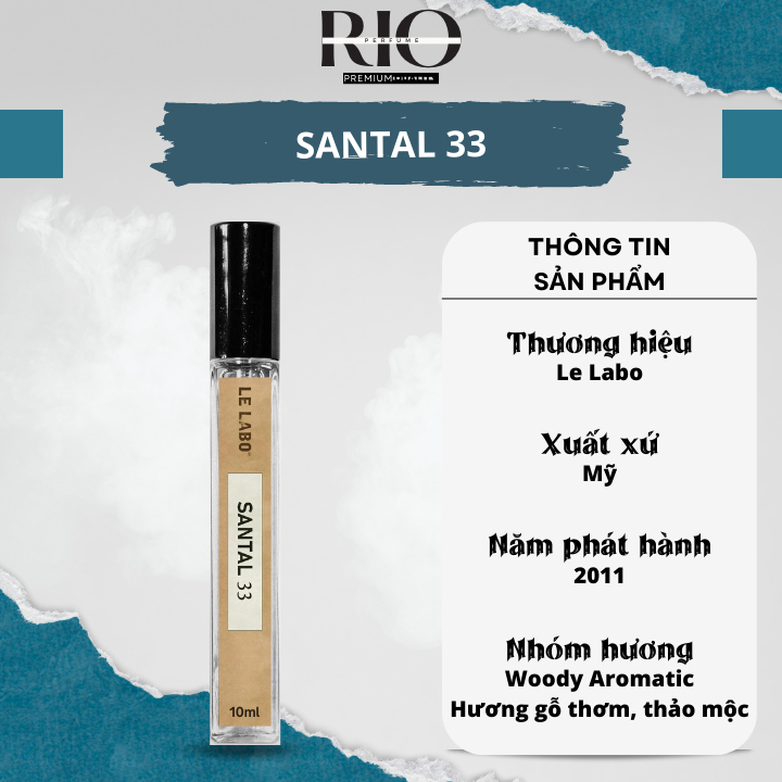 Nước hoa unisex Le Labo Santal 33 EDP chiết 10ml mini chính hãng sang trọng, gợi cảm, tinh tế - rio.cop