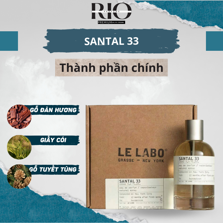 Nước hoa unisex Le Labo Santal 33 EDP chiết 10ml mini chính hãng sang trọng, gợi cảm, tinh tế - rio.cop