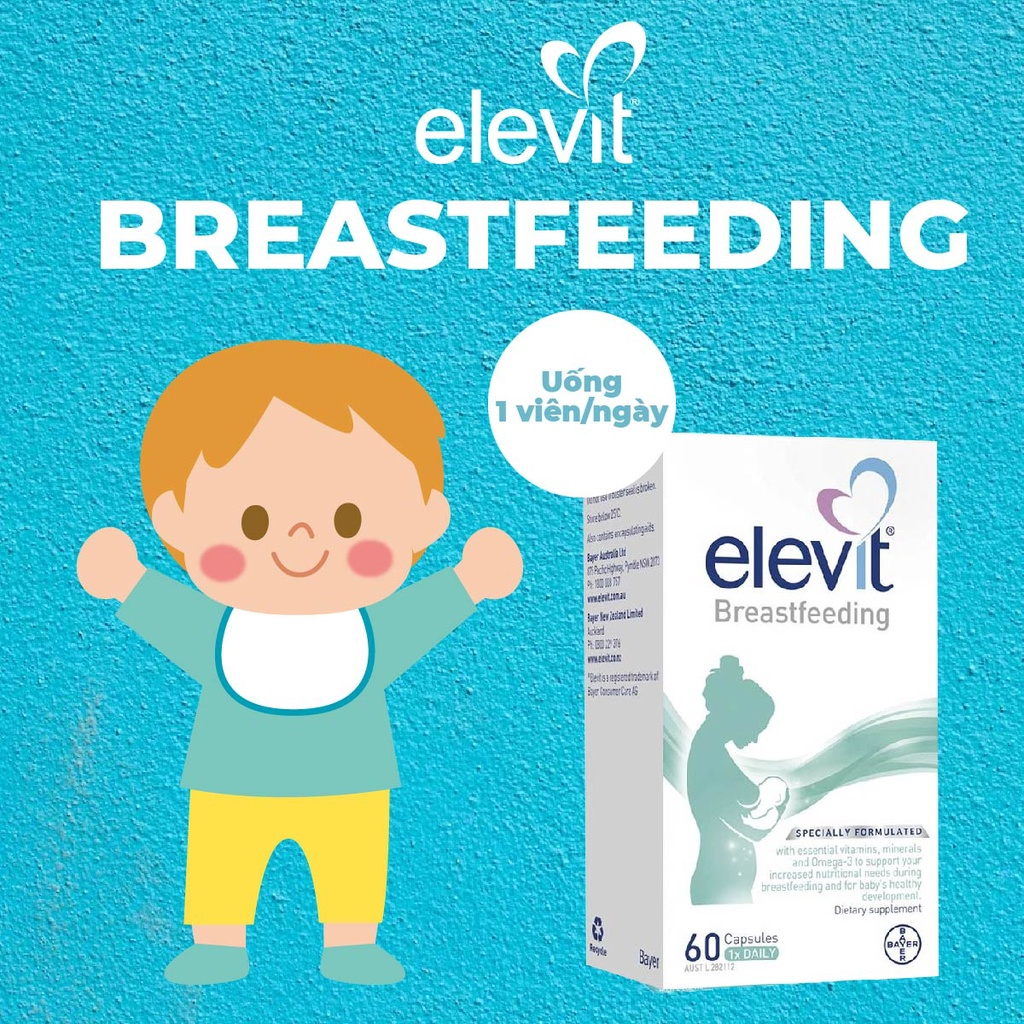 Vitamin bổ sung dành cho phụ nữ sau sinh và cho con bú Elevit Breastfeeding Bayer Úc 60 viên