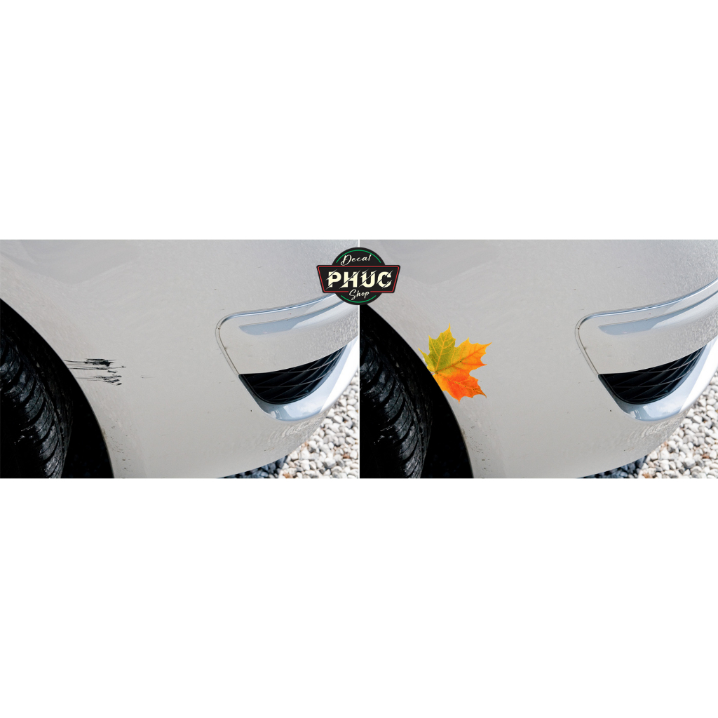Decal dán che vết trầy vết xước xe ô tô xe hơi xe máy hình lá phong đẹp nét