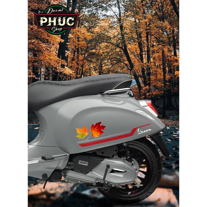 Decal dán che vết trầy vết xước xe ô tô xe hơi xe máy hình lá phong đẹp nét