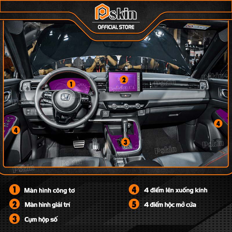 Dán PPF TPU bảo vệ nội thất ô tô Honda HRV 2022 - 2023