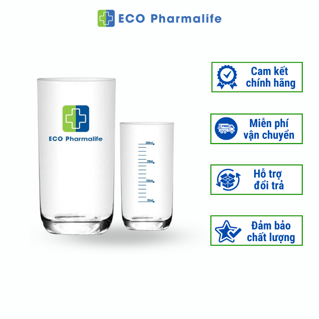 (quà tặng) Cốc chia vạch Eco Pharmalife dùng pha sữa Enlilac và Trà Diệp Lục