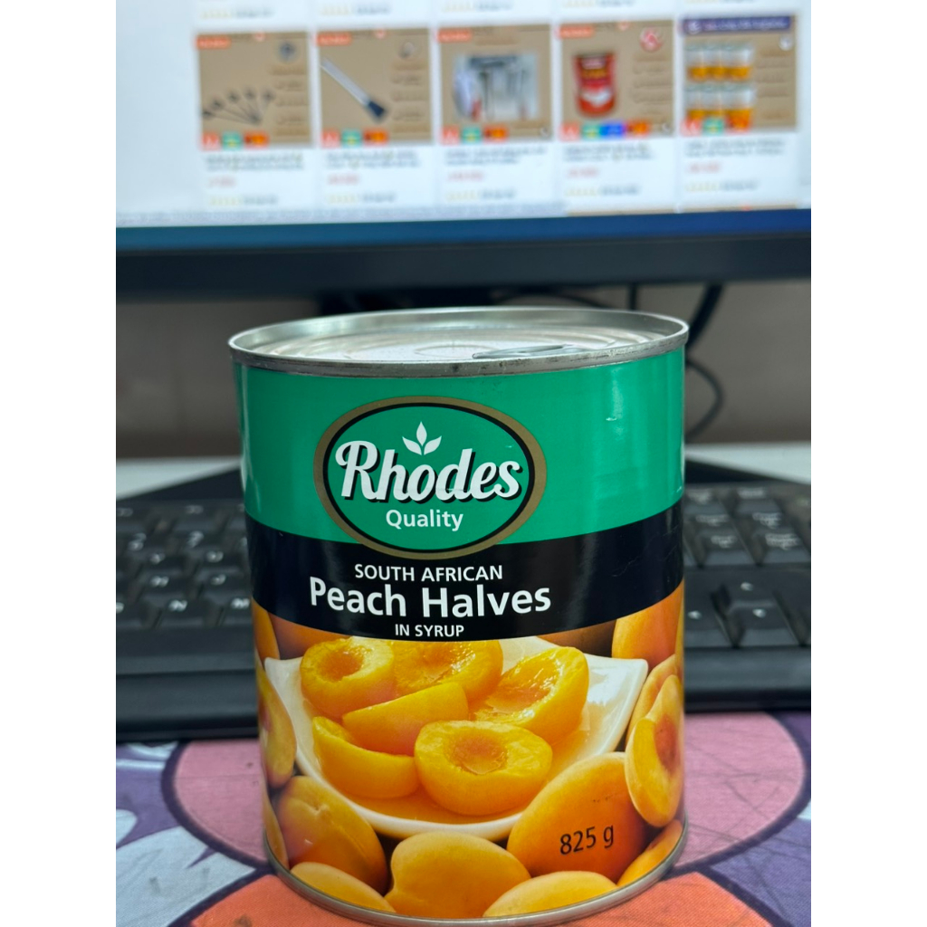 Đào lon Rhodes 825gram, nắp khui W1shop