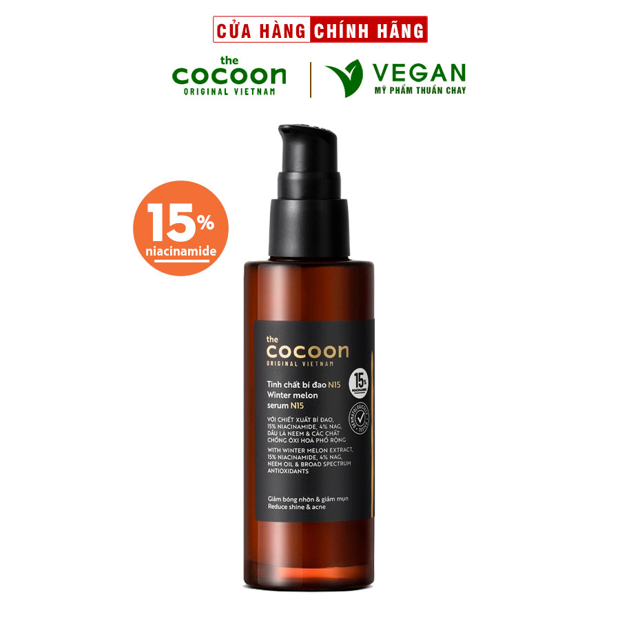 N15 - Serum tinh chất bí đao Cocoon 70ml 15% niacinamide sach mụn Thuần Chay