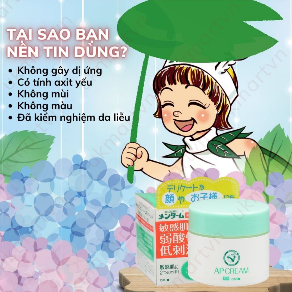 Kem Dưỡng Ẩm Lành Tính Dành Cho Da Nhạy Cảm Omi Menturm Nhật Bản