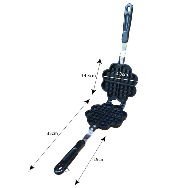 Khuôn Bánh Kẹp - Waffle - Hoa - Trái Tim - Chống Dính - Dùng Bếp Gas Than