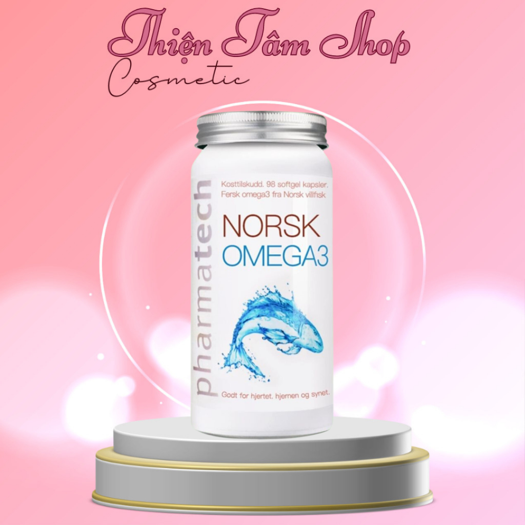 Dầu Gan Cá Hồi Và Cá Tuyết Na Uy Giúp Phát Triển Trí Não Pharmatech Norsk Omega3 - Lọ 98 Viên