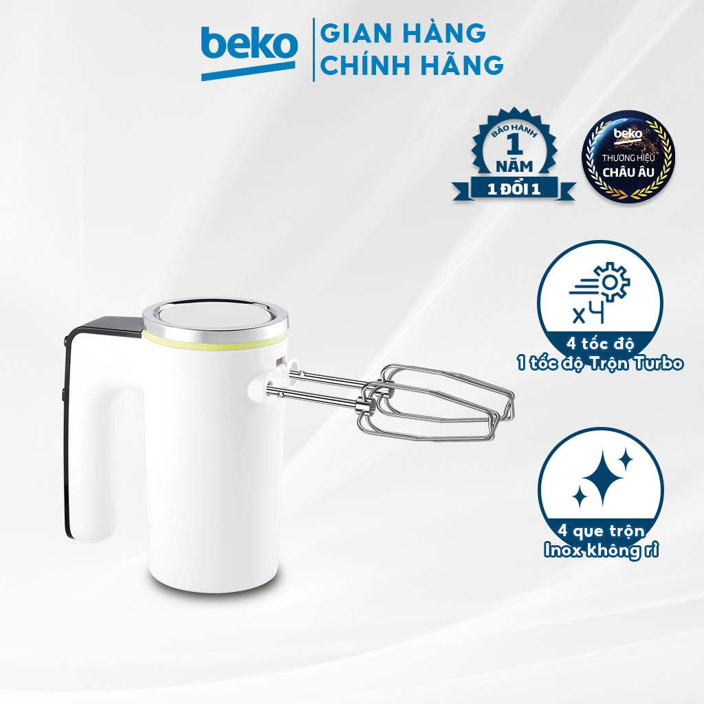 Máy Đánh Trứng Cầm Tay BEKO 425W Chất Liệu Nhựa Cao Cấp, Tặng Kèm 2 Bộ thanh Trộn Và Que Đánh - HMM7420W