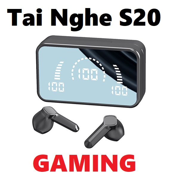Tai nghe bluetooth nhét tai không dây S20 phiên bản V5.3 Mặt Gương Có Cảm Ứng Vân Tay, Công Nghệ Kháng Nước