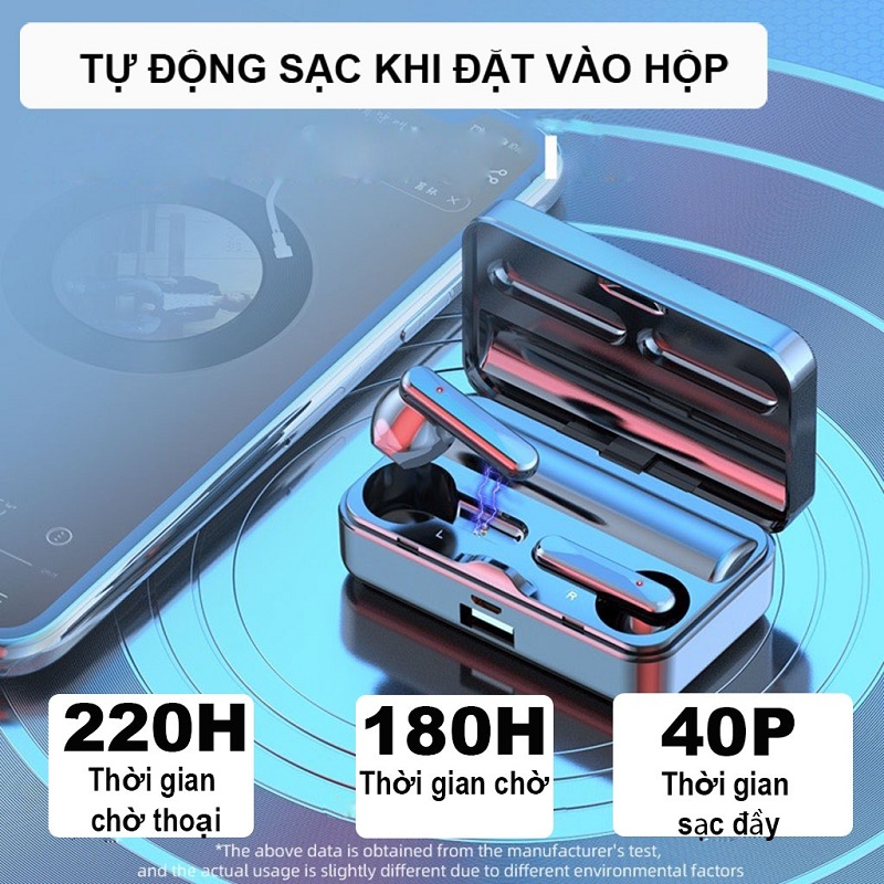 Tai nghe bluetooth nhét tai không dây S20 phiên bản V5.3 Mặt Gương Có Cảm Ứng Vân Tay, Công Nghệ Kháng Nước