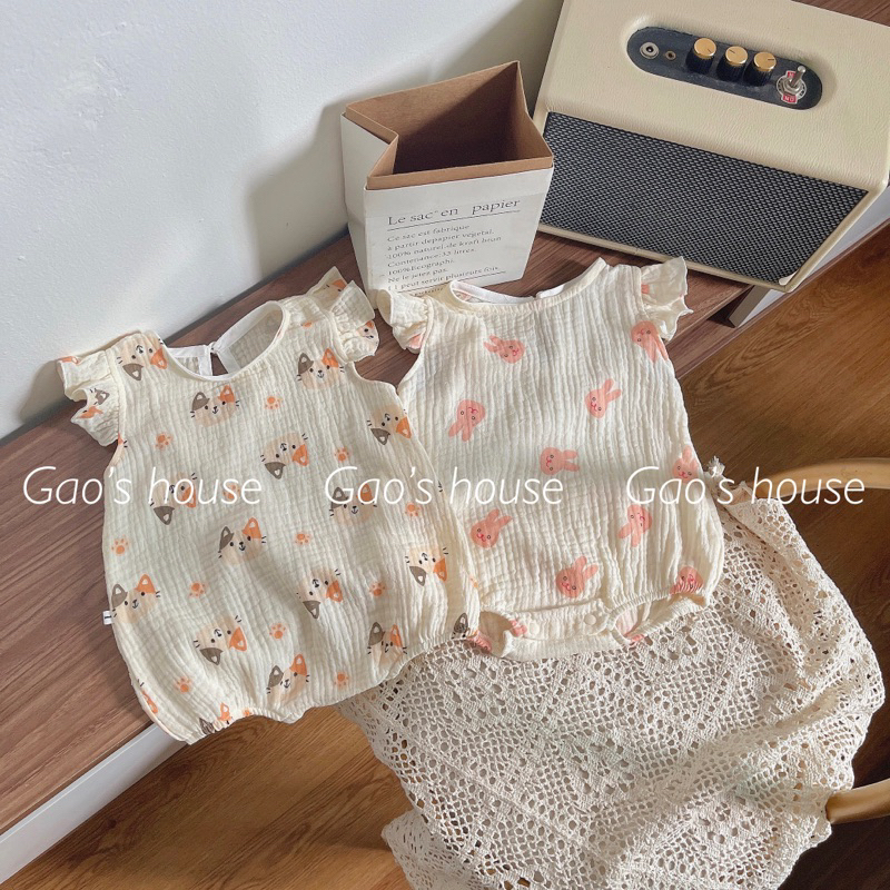 Romper xô muslin mềm mát cho bé gái