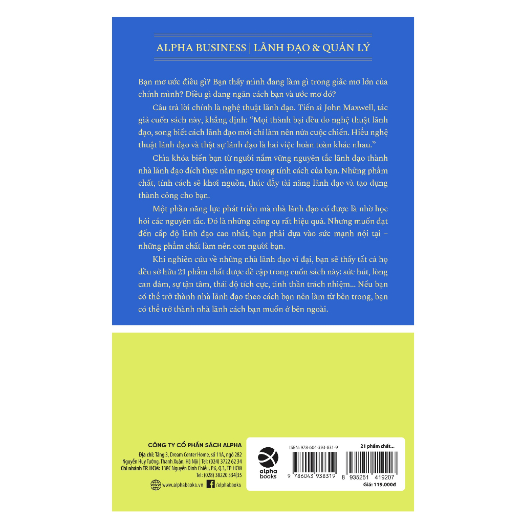 Sách - 21 Phẩm Chất Vàng Của Nhà Lãnh Đạo