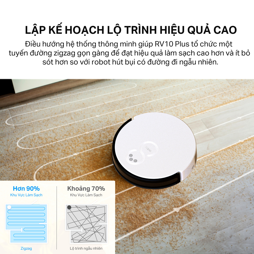 Robot Hút Bụi Và Lau Nhà + Dock Tự Động Đổ Rác Thông Minh TP-Link Tapo RV10 Plus