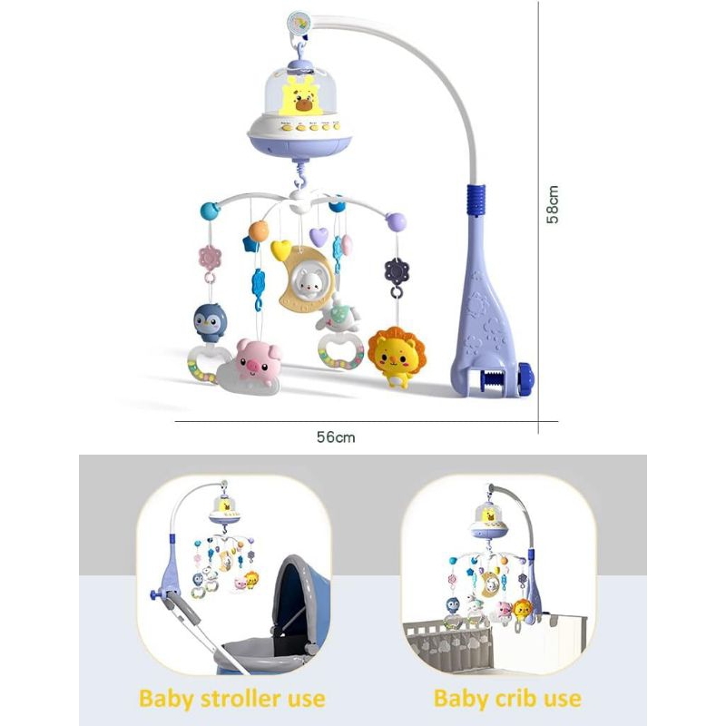 TREO NÔI PHÁT NHẠC, XOAY TỰ ĐỘNG CÓ ĐÈN PHÁT NHACN RU NGỦ