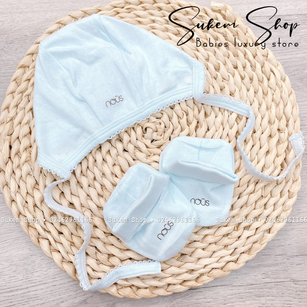 Set Mũ + Bao Chân Lỗ Trám Nous Air 2023 Siêu Mềm, Siêu Thoáng Cho Bé Sơ Sinh