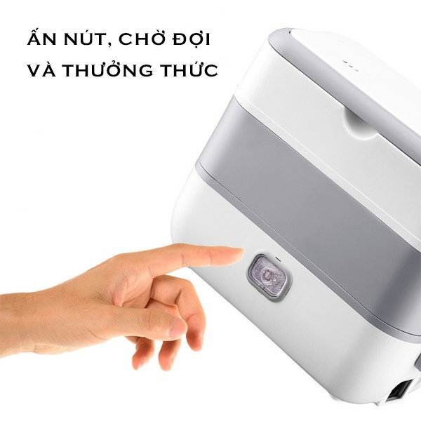 Hộp cơm cắm điện văn phòng hâm nóng 2 tầng giữ nhiệt 4 bát inox có tay cầm, dễ mang theo đi làm