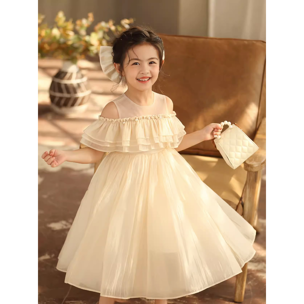 Váy đầm thiết kế phong cách tiểu thư cho bé gái size 10-35kg