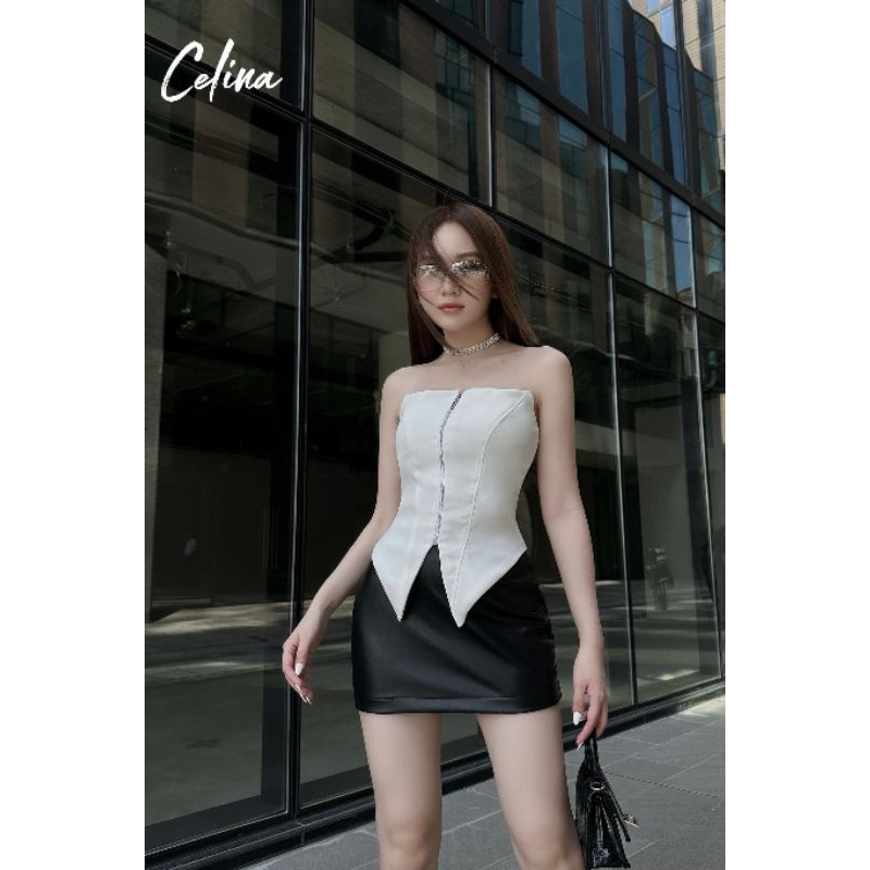 Sét Áo Cúp Ngực Kèm Chân váy Hai Màu Y Hình Chuẩn Shop Thời Trang Nữ Tiểu Thư Sang Chảnh Cá Tính Du LCT Store