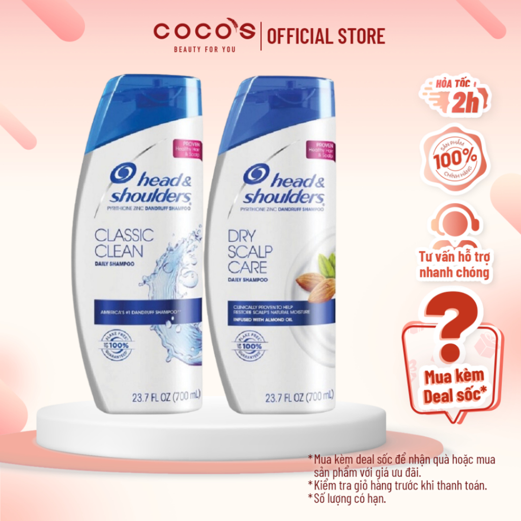 Dầu Gội Head&Shoulders Mỹ nhiều mùi hương 700ml