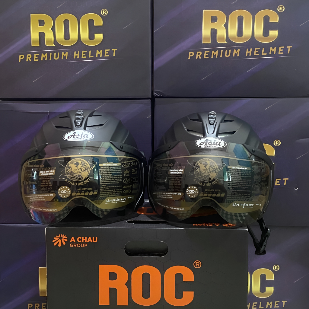 Mũ bảo hiểm 1/2 có kính❤️FREESHIP❤️Asia mũ bảo hiểm nửa đầu kính chống tia UV