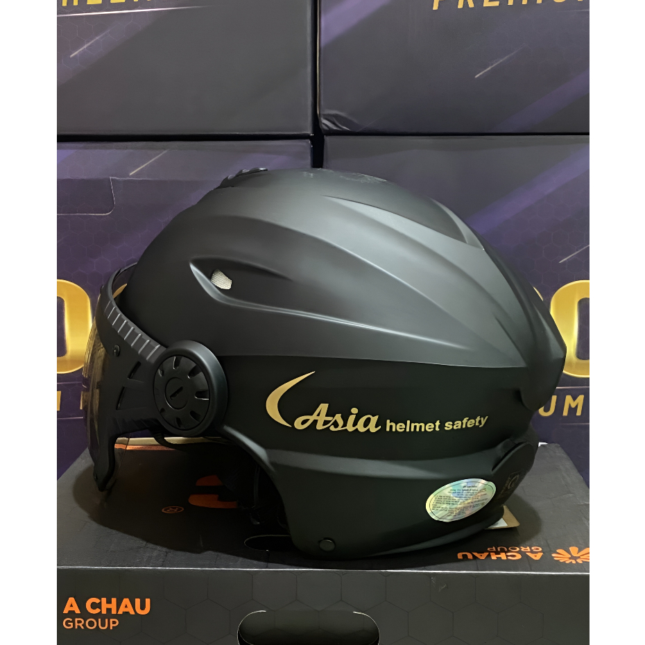 Mũ bảo hiểm 1/2 có kính❤️FREESHIP❤️Asia mũ bảo hiểm nửa đầu kính chống tia UV
