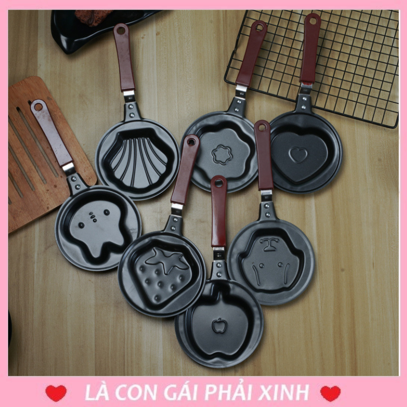 Chảo chiên trứng mini, khuôn chống dính làm socola, bánh rán…. Với nhiều mẫu tạo hình độc đáo, tinh xảo, bắt mắt