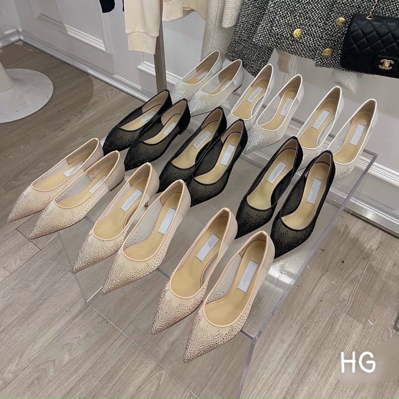 JimmmyChooo ren đá lấp lánh cao cấp mùa cưới 9 phân