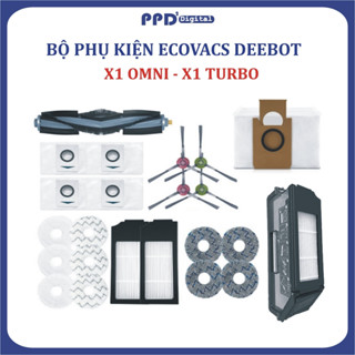 PHỤ kiện khăn lau, Chổi cạnh, chổi chính, chổi giữa, lọc bụi, túi rác Robot Ecovac Debot X1 OMNI / X1 TURBO