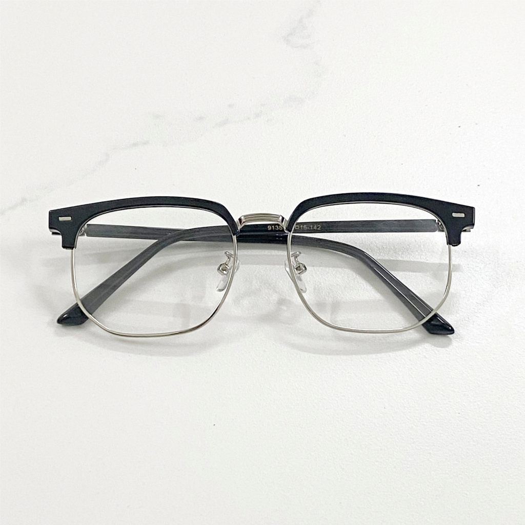 Gọng kính nữa viền dáng vuông phong cách thời trang nam nữ