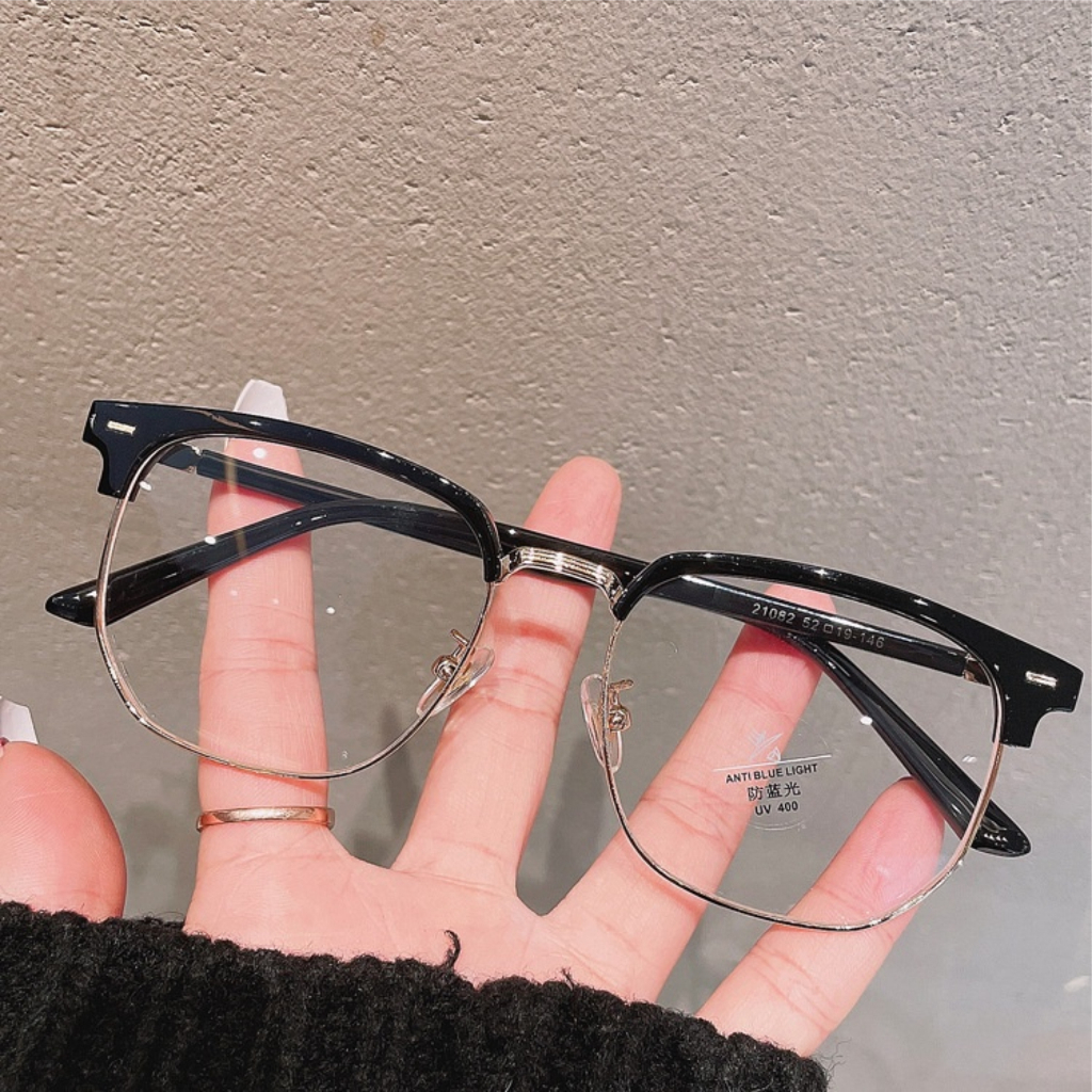 Gọng kính nữa viền dáng vuông phong cách thời trang nam nữ