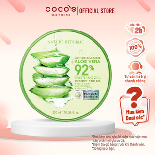 Gel lô hội dưỡng đa năng NATURE REPUBLIC Soothing & Moisture Aloe Vera 92% Soothing Gel 300ml