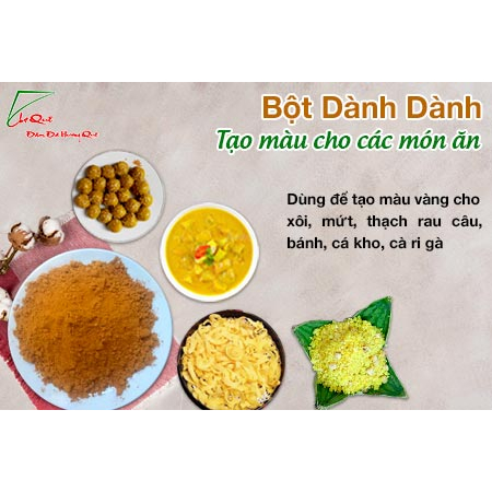 Bột dành dành nguyên chất nấu xôi chè, bánh mứt, tạo màu cho da gà ủ muối