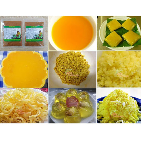 Bột dành dành nguyên chất nấu xôi chè, bánh mứt, tạo màu cho da gà ủ muối