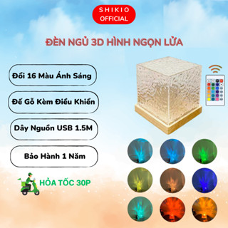 Đèn Ngủ Để Bàn SHIKIO 3D Hình Ngọn Lửa Trang Trí Decor Phòng