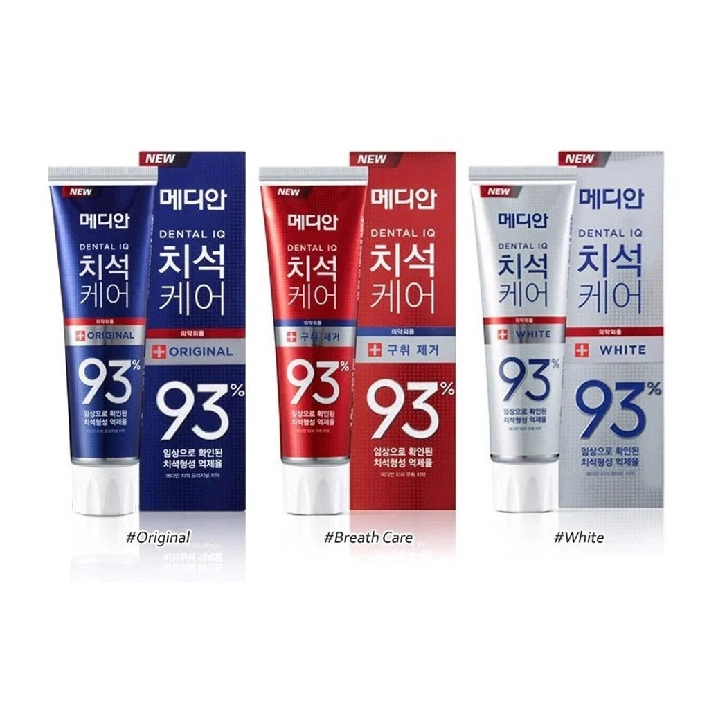 Kem đánh răng giúp trắng răng, giảm ố, loại bỏ mùi hôi MEDIAN 93% IQ DENTAL Toothpaste 120g - Konnichiwa