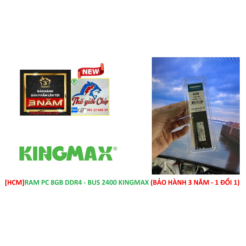[HCM]RAM PC 8GB DDR4 - BUS 2400 KINGMAX (BẢO HÀNH 3 NĂM - 1 ĐỔI 1)