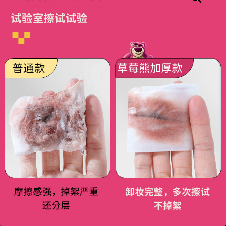 Bông Tẩy Trang Gấu Dâu 222 Miếng/Túi