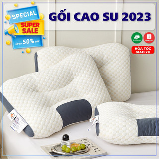 Combo 2 Gối Cao Su Non Tự Nhiên Cao Cấp Giành Cho Người Lớn Giúp Ngủ Ngon Chống Ngáy Giảm Đau Cột Sống
