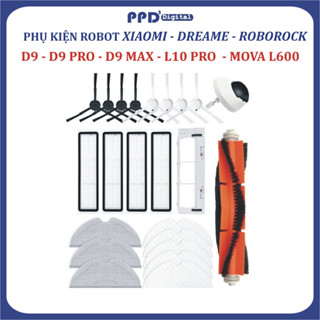 PHỤ kiện Khăn, Chổi cạnh, Chổi chính, Chổi giữa, lọc Bụi Robot Xiaomi Dreame D9/D9 Pro/D9 Max/MOVA L600/L 10 PRO