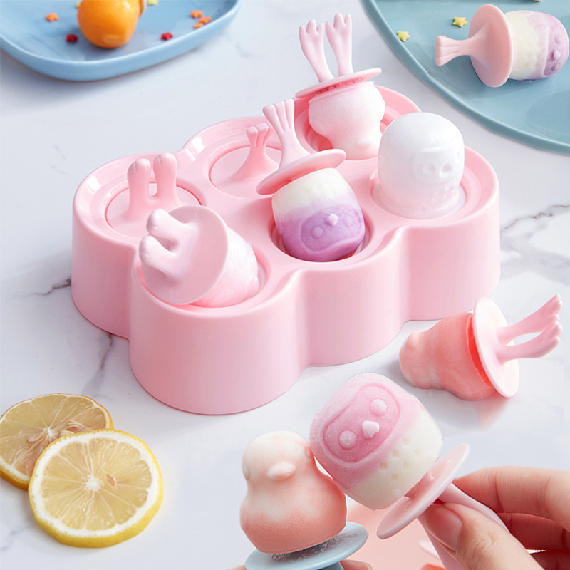 Khay Làm Kem Làm Đá 6 Ô Hình Thú Cưng Động Vật Bằng Silicone Siêu Dễ Thương