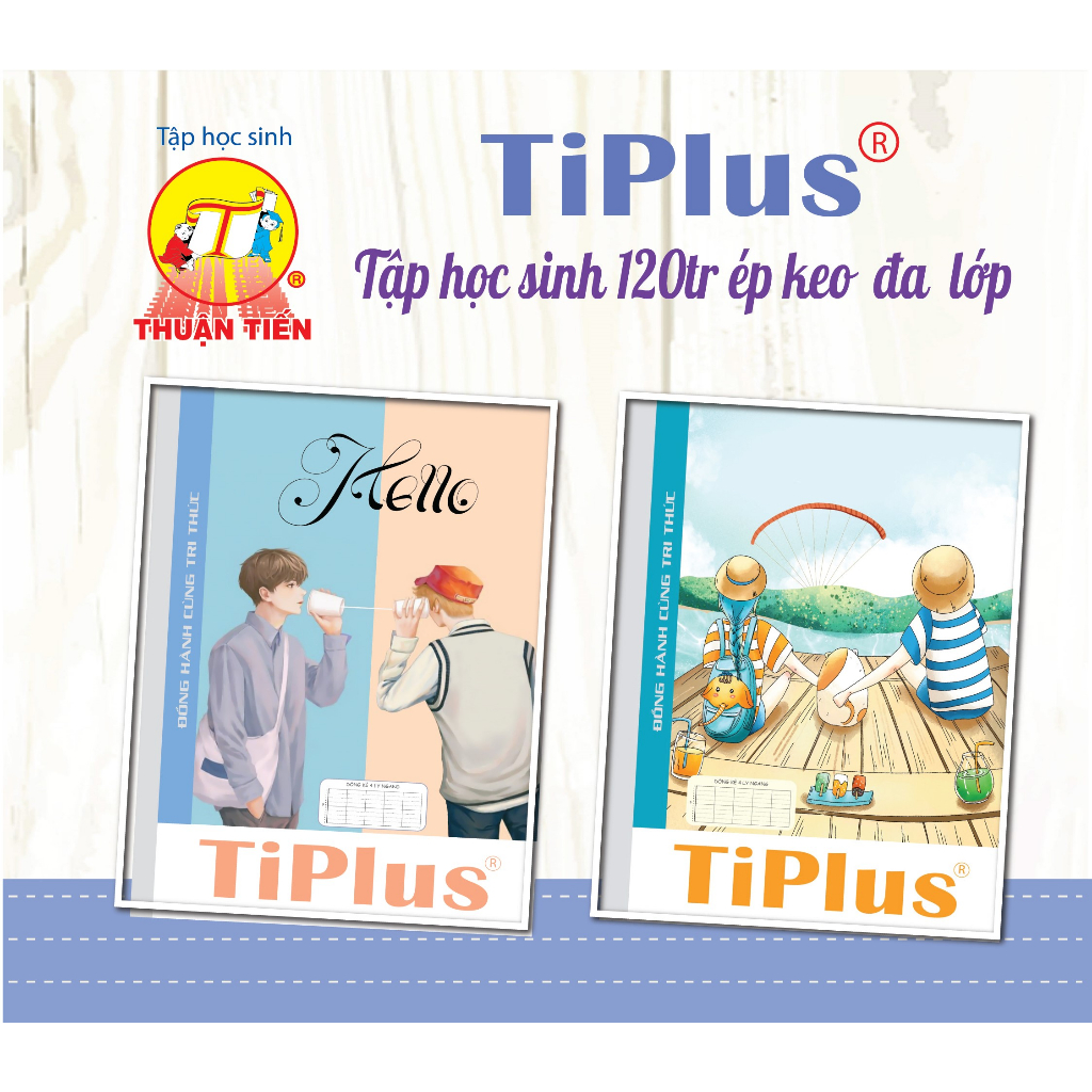 Tập sinh viên 120 trang ép keo Rainbow Thuận Tiến (5 quyển / lốc)-kẻ 4 ly ngang-70gsm
