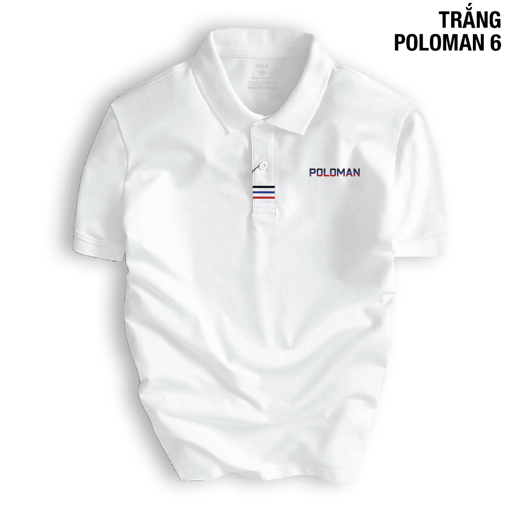 Áo thun POLOMAN 6 nam cổ bẻ BASIC CVC vải cá sấu co dãn 4 chiều form gerular fit thanh lịch sang trọng