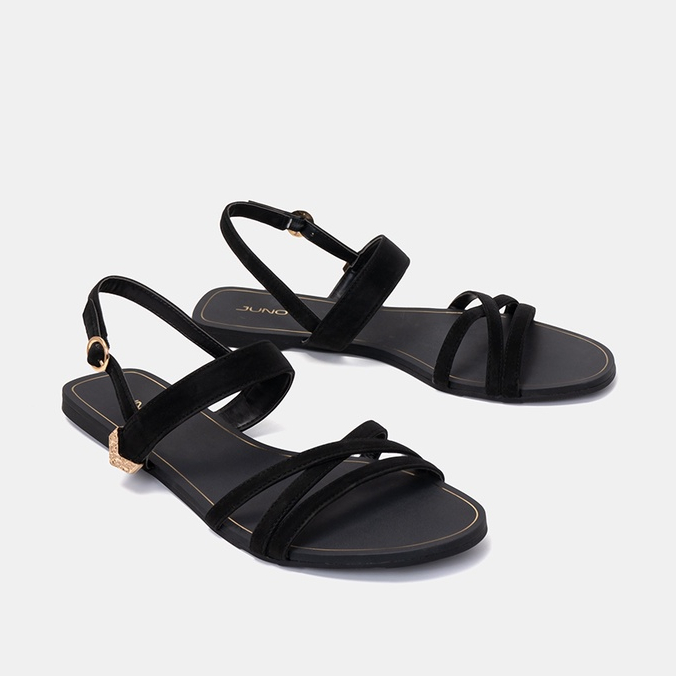 Giày Sandal 1cm Nữ Thời Trang JUNO Bệt Gắn Khoá Trang Trí SD01113