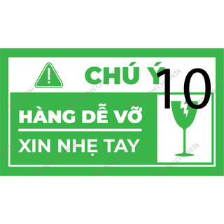 (Có sẵn) Tem dán Hàng dễ vỡ, xin nhẹ tay CHICHITA